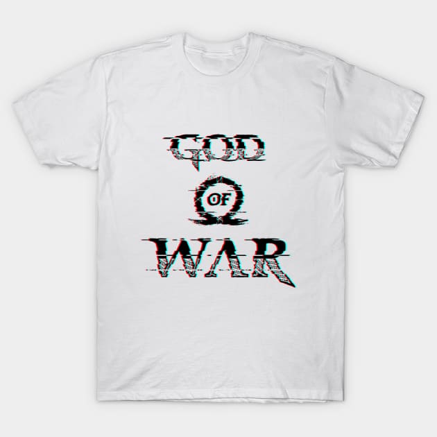 God Of War Logo Glitch Effect Black T-Shirt by bardor2@gmail.com